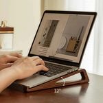Portable Foldable Wooden Laptop Stand-Ergonomic 12° Adjustable Angle