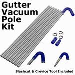 Gutter Vacuum Pole Kit Long Reach Drain Pipe Sucker Hoover Vac Cleaning Crevice