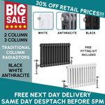 Traditional 2 3 Column Horizontal Vertical Radiator Cast Iron Style Vintage Rads