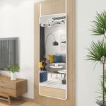 147x37cm Long Mirror Over Door Hanging Mirror Wall Mounted Full Length Mirror HD