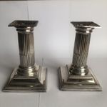 Antique Pair Victorian Sterling SilverPlated Candlesticks FLAVELLE SYDNEY 12521