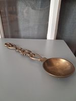 Vintage Decorative Brass Love Spoon With Crafted Handle