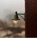 2PC 1:24 Scale Dolls House Miniatures Vintage Green Wall Street Lamp Accessories