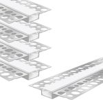 58x 9mm 3Meter Aluminium Profile for Plasterboard Including WhitFrosted Diffuser