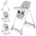 4 in1 Folding Baby High Chair, Adjustable Toddlers Highchair with 4 Epyzzvlliwwm