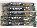5 ChemLight Tactical Light Glow Sticks 4 Yellow & 1 Red. New And Sealed.