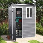Outdoor Garden Storage Shed Tool Plastic Box with Window Ventilation 5 x 3 FT