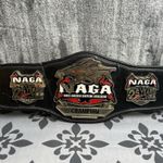 NAGA Champion Belt Black Gold Heavy Metal Grappling Wrestling Adult 25 Years