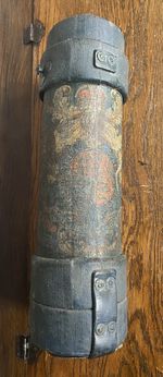 British Ceremonial Decorative c.1900 Blue Canvas Royal Artillery Shell Carrier
