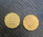 2x 1967 UK British Threepence Coins - Uncertified