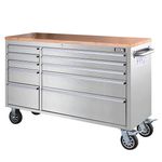 Excel Stainless Steel 55" 10 Drawer Roller Tool Cabinet Workbench Tool Chest Box