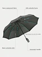 1pc 24-Rib Windproof Automatic Reverse Folding Umbrella – 7? Compact Rain & UV P