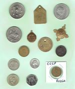 TOKENS, COINS & MEDALS .SOME SILVER  (14 ITEMS IN TOTAL, JOB LOT) used condition