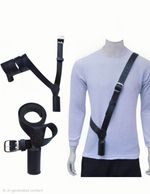 FLAG POLE HOLDER BELT Genuine Leather Military parade Uniform for left Shoulder 