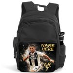 Personalised Ronaldo Football Backpack Manchester Boy School Bag Rucksack CR01