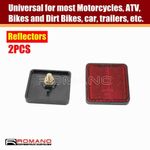 2X Square 6mm Bolt-on Reflector For Dirt Bike ATV Truck Trailers Motorcycle Red