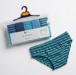 Boys TU 10 Pack Briefs Underpants Pants Pure Cotton Blue Green Striped Comfort