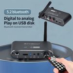 Bluetooth 5.2 Wireless Audio Receiver A2DP/AVRC DAC Converter USB AUX Adapter