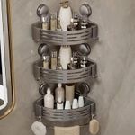Wall Mounted Corner Storage Shelf Suction Cup Wall Shower Shampoo Rack for Home