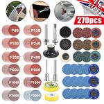 270pcs 2" 50mm Type R Roll Lock Quick Change Discs Die Grinder Sanding Pads Kit