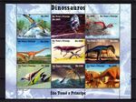 Sao Tome and Principe 2004 DINOSAURS Sheetlet (9) Perforated MNH