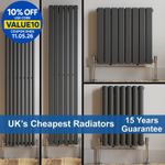 Anthracite Designer Radiator Vertical Horizontal Flat Panel Oval Column Rads