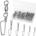 50Pcs Stainless Ball Bearing Fishing Swivels Snap Rolling Fishing Connector 0-4#