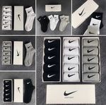Nike Crew Socks 5 Pack Unisex Mid-Tube 85% Cotton Breathable Sports Boxed