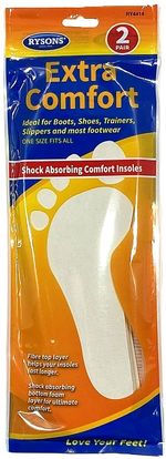INSOLES 2 EXTRA COMFORT MEN WOMEN ONE SIZE FITS ALL SHOCK ABSORBING