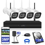 3MP HD Wireless CCTV System Camera Kit Home Outdoor Security 4CH NVR with HDD