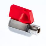 Mini Ball Valve M x F  :  1/4" BSP  :  Plated Brass (BZP)  :  Alloy Lever