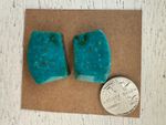 High Grade Royston Turquoise  2 pcs Pair 21x16mm Backed & Ready!