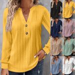 Ladies Jumper Top V Neck Pullover Women Loose Long Sleeve Casual Work Knit Tops