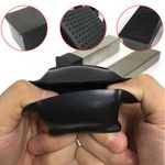 Black Square Rubber Chair Table Feet Furniture End Cover Caps 10mm - 100mm