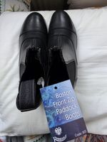 Rhinegold Boston Black Front Zip Paddock Jodhpur Riding Boots UK Size 6