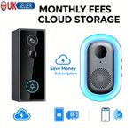 ELENXS Wireless Video Doorbell Camera IP65 Storage Smarter Home Night Vision UK✨
