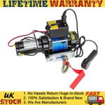 Electric Winch Workshop & wire remote 12V 2041KG/4500LB Recovery For Garage