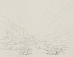 E. BRETENIÈRES (*1804), Reuss Valley near Wassen, St. Gotthard, 1825, pencil