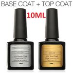 No Wipe Top and Base Coat set UV LED Gel Nail Polish for mirror & Holo Powder UK