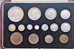 1937 GEORGE VI 15 COIN PROOF SET SILVER CROWN TO MAUNDY PENNY CASED BRITISH aFDC