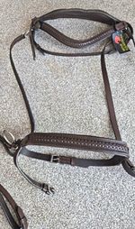 Benz Equestrian Brand New Braided Anatomical Bitless Bridle Cob Brown