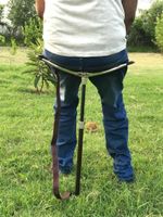 LEATHER SHOOTING STICK WITH RUBBER FERRULE Folding Stool SEAT for Walking (F)