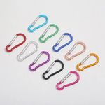 10x Carabiner Clip Multi Coloured NEW Aluminium Hook Camping Keyring Uk