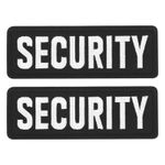 2pcs SECURITY Patch with Hook Loop SECURITY Embroidered Patches Fabric Black