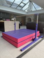 Home Gymnastics High Beam/bar With Double Safety Mats That Can Attach Together