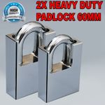2x HEAVY DUTY Padlock High Security Lock With 3 Keys Chain Pad Lock 60MM