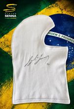 Ayrton Senna Hand Signed 1991 White Balaclava  –  COA – Formula One