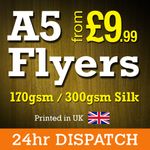 A5 Flyers Leaflets Printed Full Colour 170gsm 300gsm Silk - A5 Flyer Printing