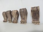 Antique Carved Wooden Corbels Brackets Furniture Mounts Vintage Old Wood 4"H