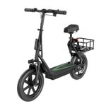 LADPED 500W 14" Foldable Electric Scooter LPBS w/Adjustable Seat & Basket 43km